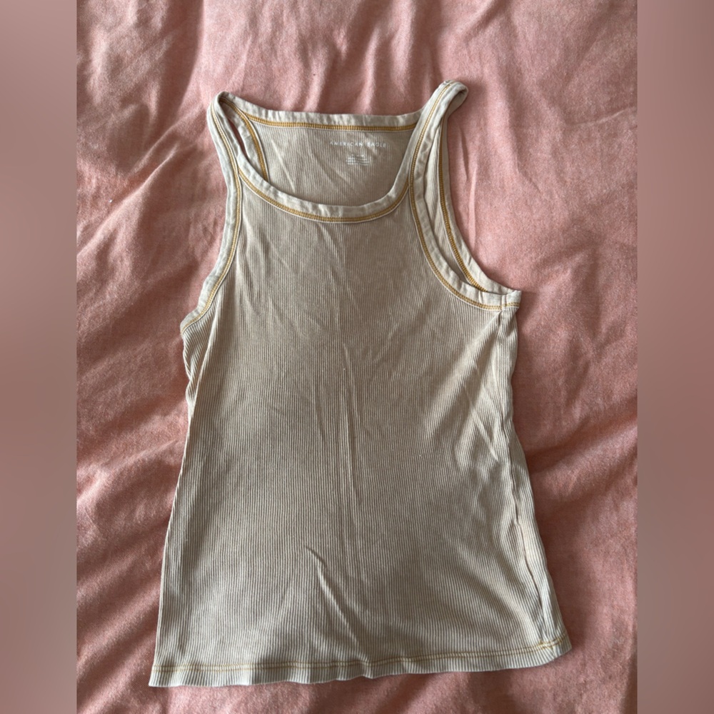 American Eagle yellow cropped tank top